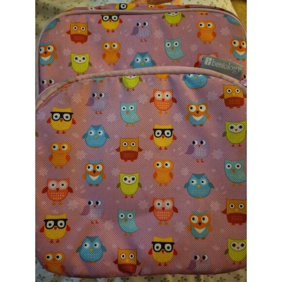 Bentology Insulated Lunch Box w/ Containers & Water Bottle Holder Pink Owl - Picture 1 of 5